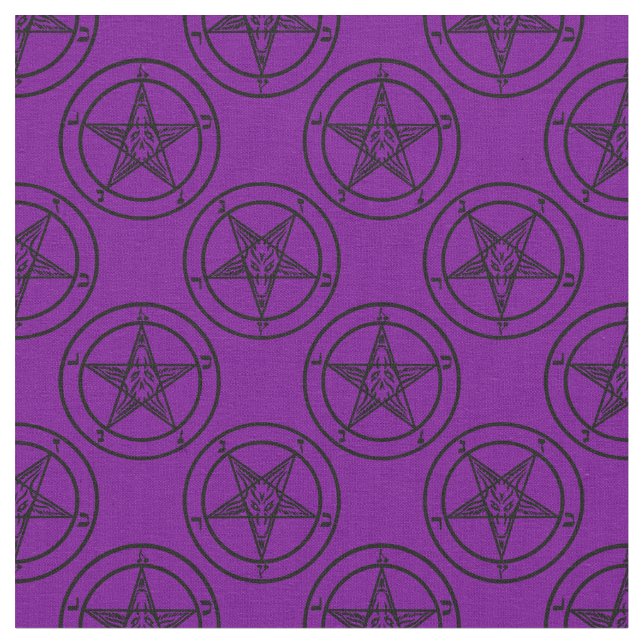 Tissu pentagramme de baphomet violet halloween (Fermer)