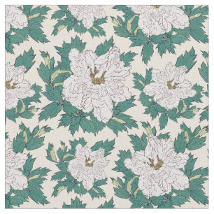Tissu Peonies blanches