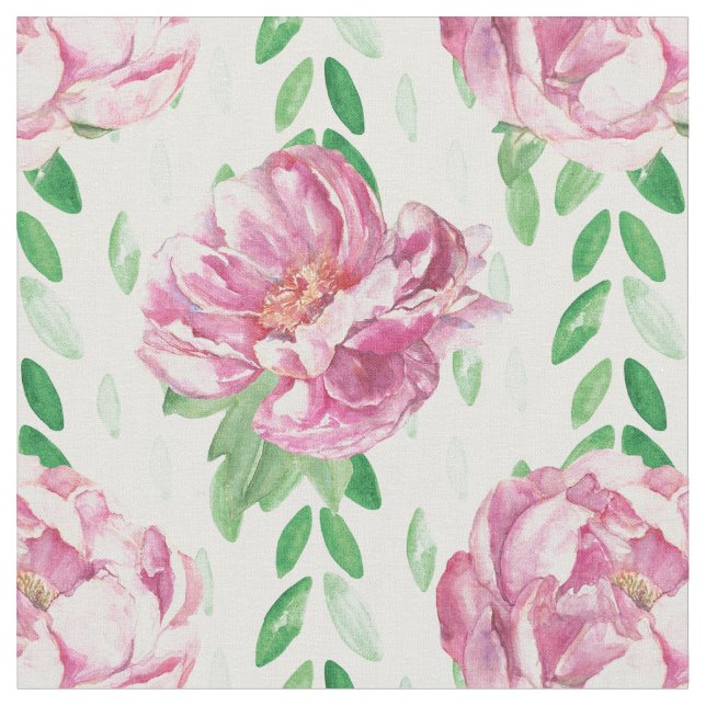 Tissu Peonies d'aquarelle rose (Fermer)