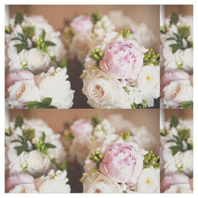 Tissu Peonies rose et crème Fabric (Fermer)