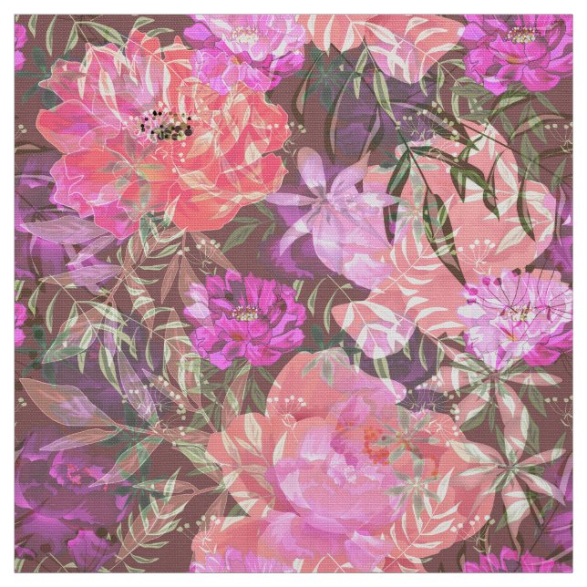 Tissu Peonies rose rose fleurs fleurs jardin fleurie bou (Échantillon)