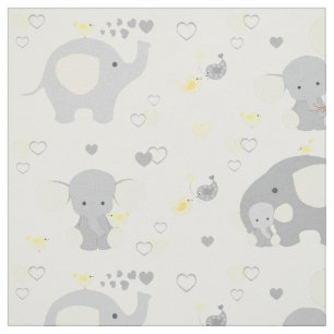 Tissu Pépinière pour bébé jaune éléphant