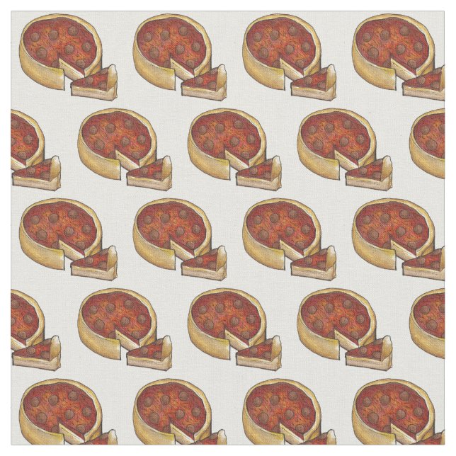 Tissu Pepperoni Pizza Slice à plat profond de Chicago (Fermer)