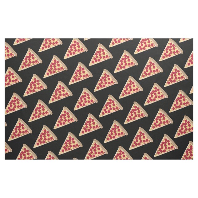 Tissu Pepperoni Pizza Slice Motif en noir (Fat Quarter)