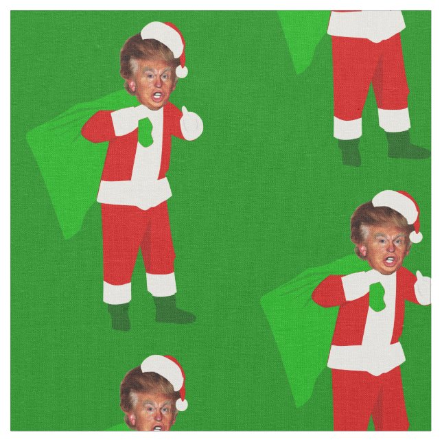 Tissu père Noël donald trump drôle noël (Fermer)