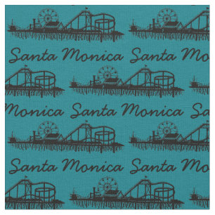 Tissu Père Noël Monica CA California Pier Silhouette Cal