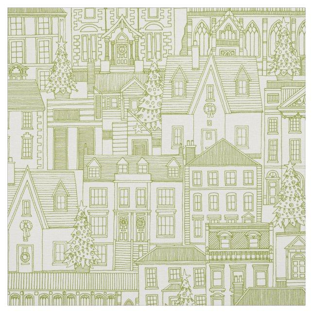 Tissu période de noël perle verte (Échantillon)
