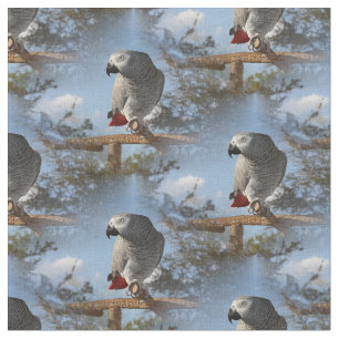 Tissu Perroquet renversant de gris africain