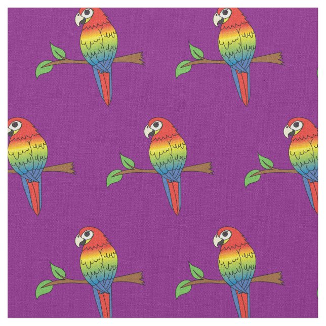 Tissu Perroquets Macaw Arc-en-Ciel Oiseaux Mignons (Fermer)