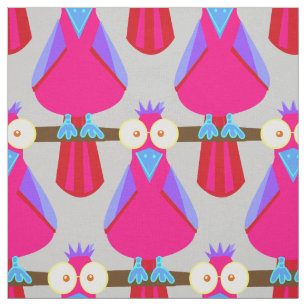 Tissu Perroquets roses et violets