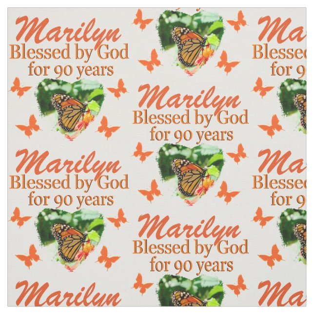 TISSU PERSONNALISÉ 90E ANNIVERSAIRE BOUTTERFLY (Échantillon)