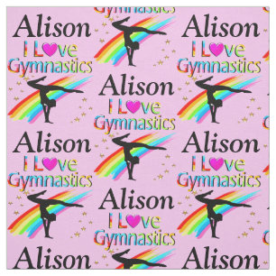 TISSU PERSONNALISÉ DE LA FILLE DE GYMNAST ROSE