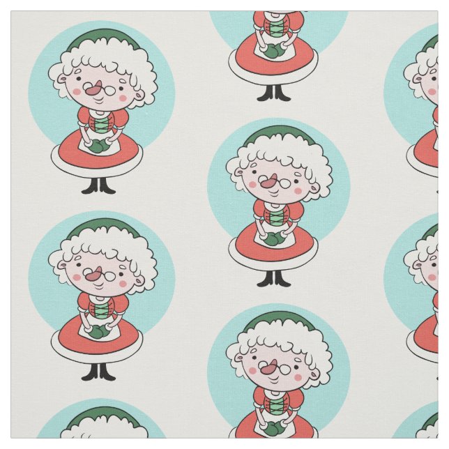 Tissu personnalisé Mme Claus (Échantillon)