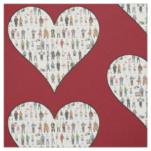 Tissu Personnes de New York New York City Boroughs Red H