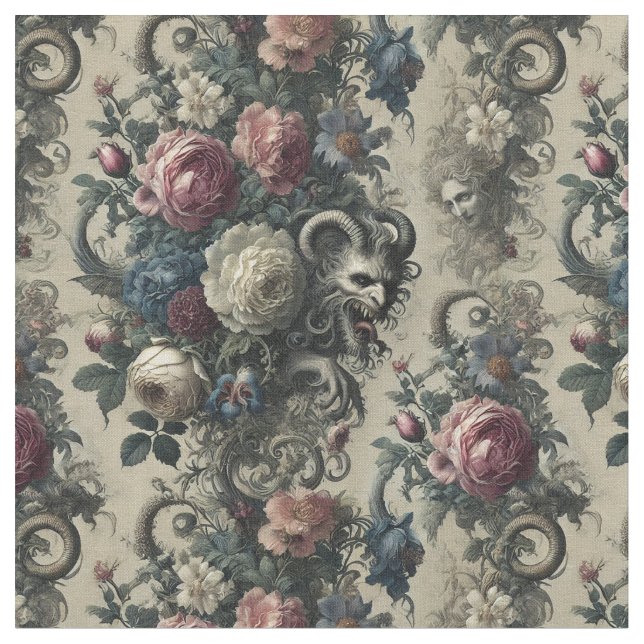 Tissu Pétales de Décadence - Carrelage classique gothiqu (Fermer)