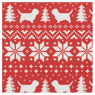 Tissu Petit Basset Griffon Vendeen Christmas PBGV Chiens
