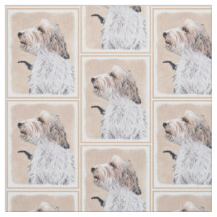 Tissu Petit Basset Griffon Vendéen Peinture - Chien Art