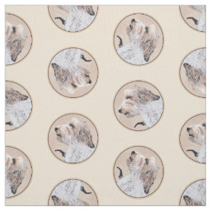 Tissu Petit Basset Griffon Vendéen Peinture PBGV Chien A