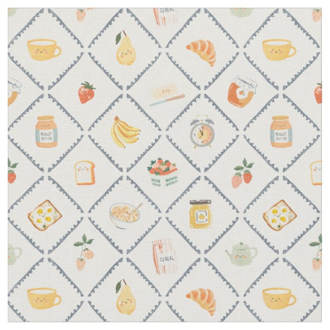 Tissu Petit déjeuner bonjour  (Fermer)
