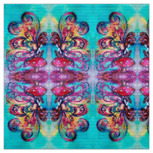 Tissu Petit Elfe de Champignons Imaginaire