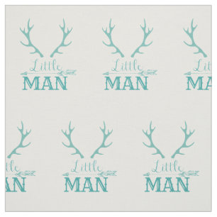 Tissu Petit homme turquoise