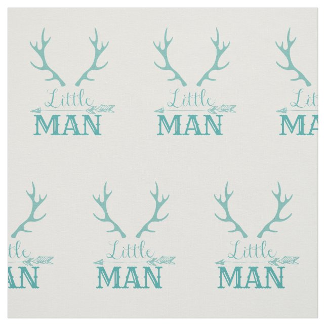 Tissu Petit homme turquoise (Échantillon)