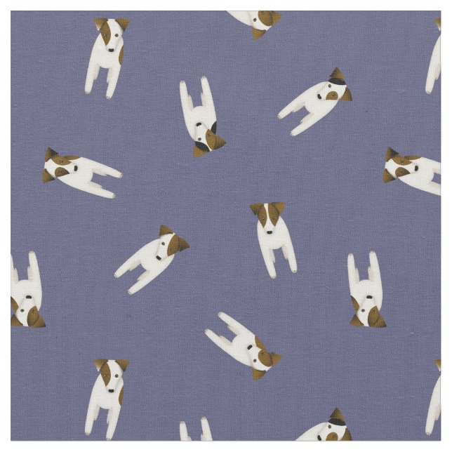 Tissu Petit Jack Russell Terrier chiens bleu ou n'import (Fermer)