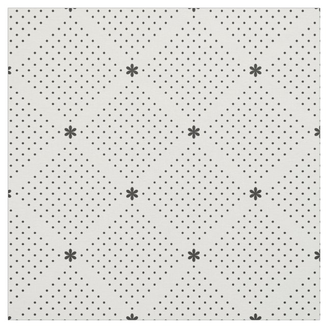 Tissu Petit motif de points blanc noir élégant (Échantillon)