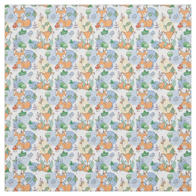 Tissu Petit motif mignon de Fox (Échantillon)