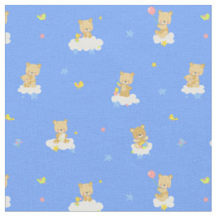 Tissu Petit ours heureux