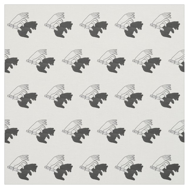 Tissu Petit ours Ours Silhouette Main (Échantillon)
