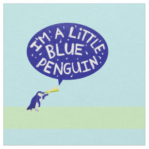Tissu Petit pingouin bleu