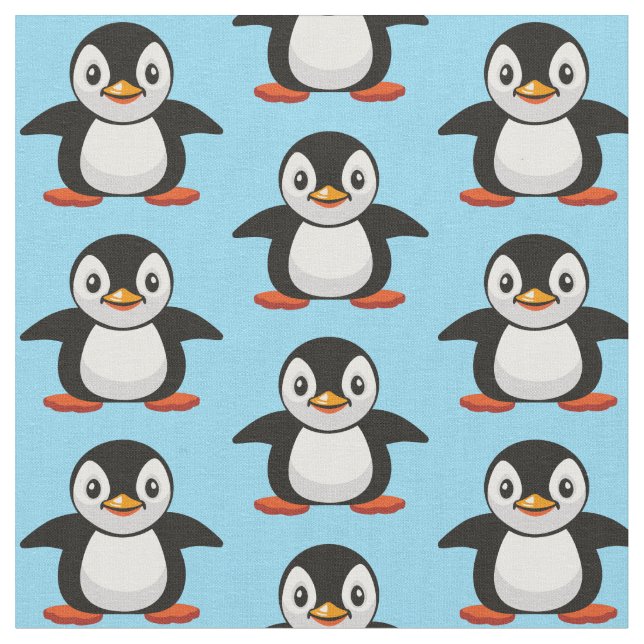 Tissu petit pingouin de dessin animé (Fermer)