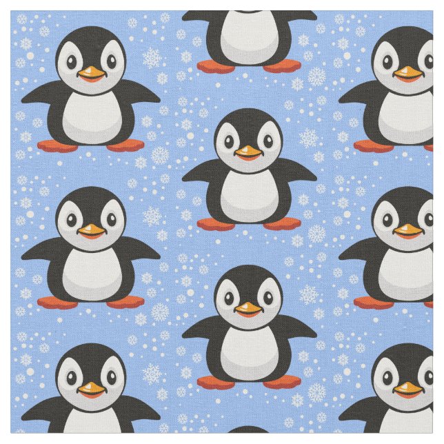 Tissu petit pingouin de dessin animé (Fermer)