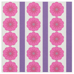 Tissu Petit pourpre rose lumineux de rayure de fleur de