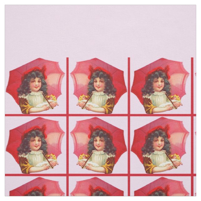 Tissu petite fille victorienne et sa poupée (Échantillon)