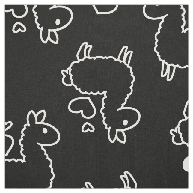 Tissu Petite folie de silhouette de lama (Échantillon)