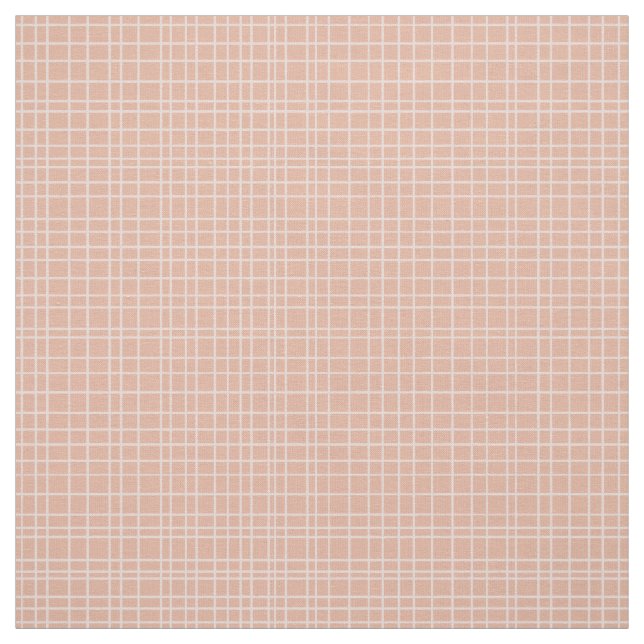 Tissu Petite grille dessinée à la main - abricot poussié (Échantillon)