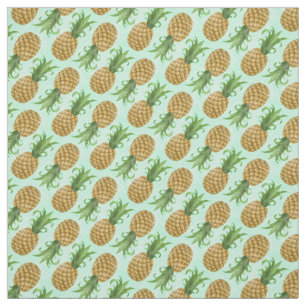 Tissu Petite menthe hawaïenne tropicale vintage d'anana