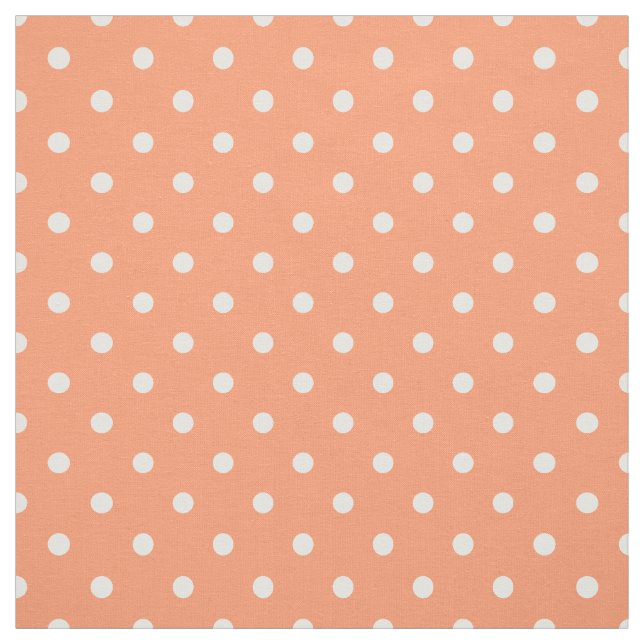 Tissu Petite pêche de corail de point de polka (Échantillon)