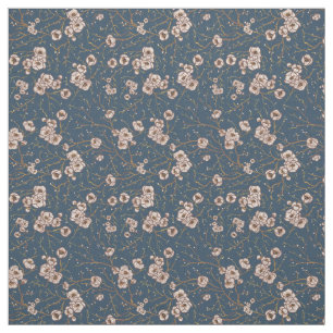 Tissu Petites fleurs bleu clair motif