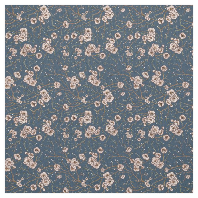 Tissu Petites fleurs bleu clair motif (Échantillon)