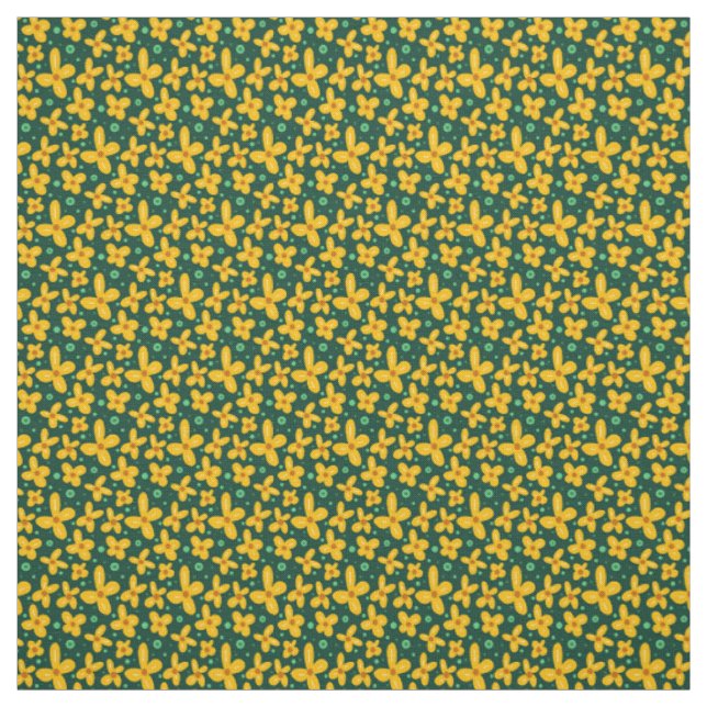 Tissu Petites fleurs jaunes (Échantillon)