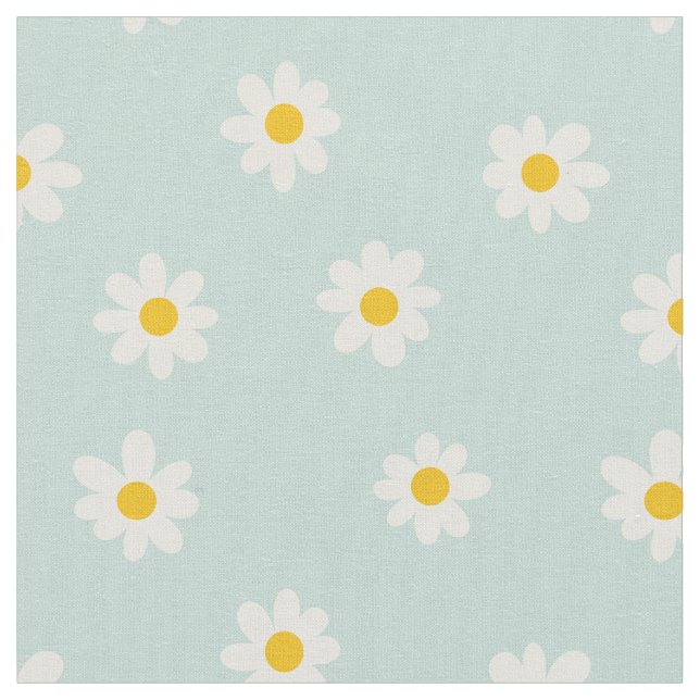 Tissu Petites Marguerites / sarcelle douce  (Fermer)