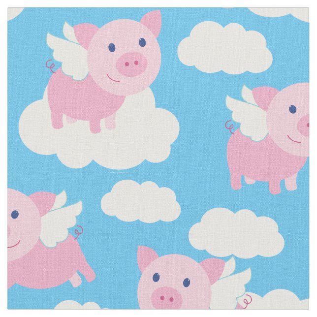 Tissu Petits bébés cochons volants Piggy (Fermer)
