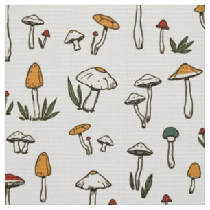 Tissu Petits champignons de forêt sur un Arrière - plan