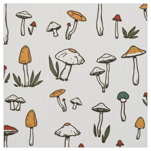 Tissu Petits champignons de forêt sur un Arrière - plan  (Échantillon)