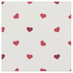 Tissu Petits Coeurs rouges