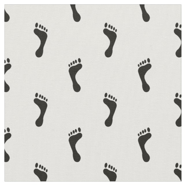 Tissu Petits Pieds nus en noir et blanc (Fermer)