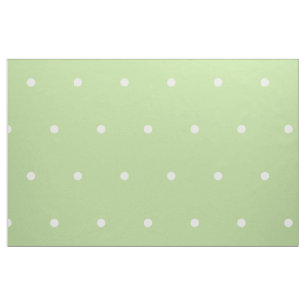 Tissu Petits Pois blancs sur Mint Green